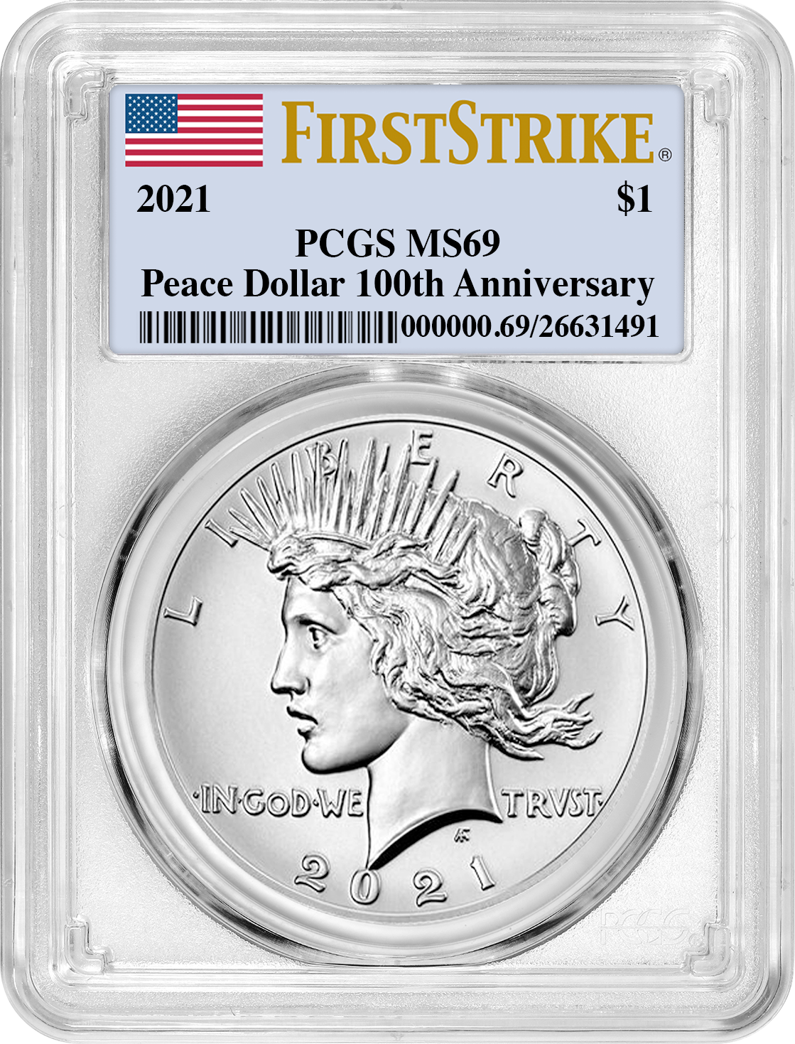 2021 Peace Silver Dollar Graded
